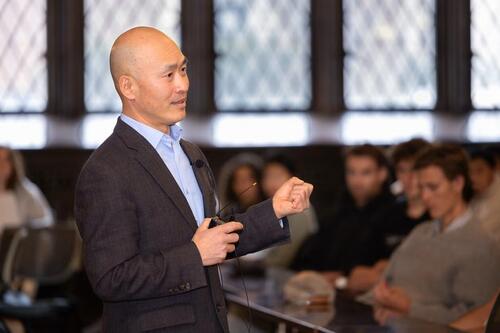 Hwansoo Kim, a professor of religious studies with a secondary appointment in East Asian languages and literatures, is helping to guide the university’s expansion of Korean studies.  Photo by Allie Barton